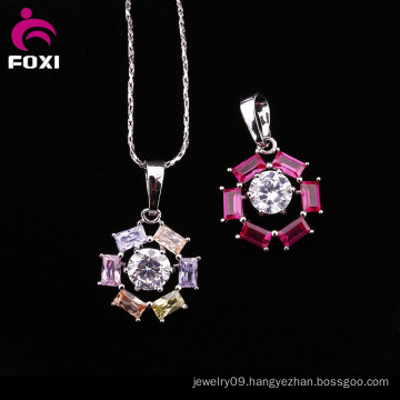 Colorful Cheap White Gold Plated Gemstone Pendant